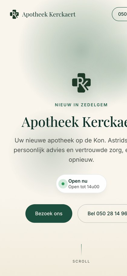 Dezelfde site op een telefoon