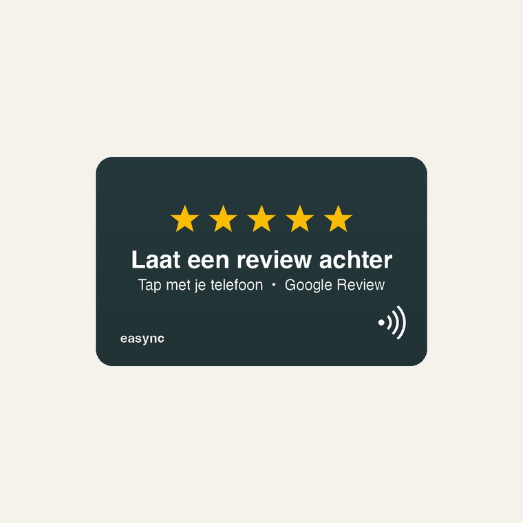 Carte d'avis Google avec NFC