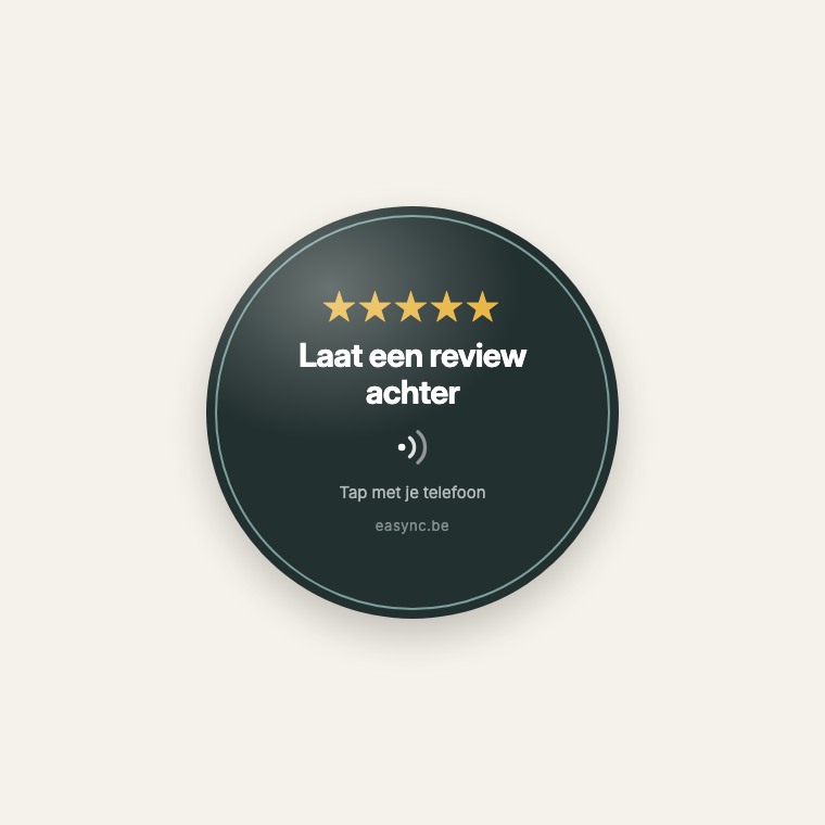 Google review tag, rond en zelfklevend
